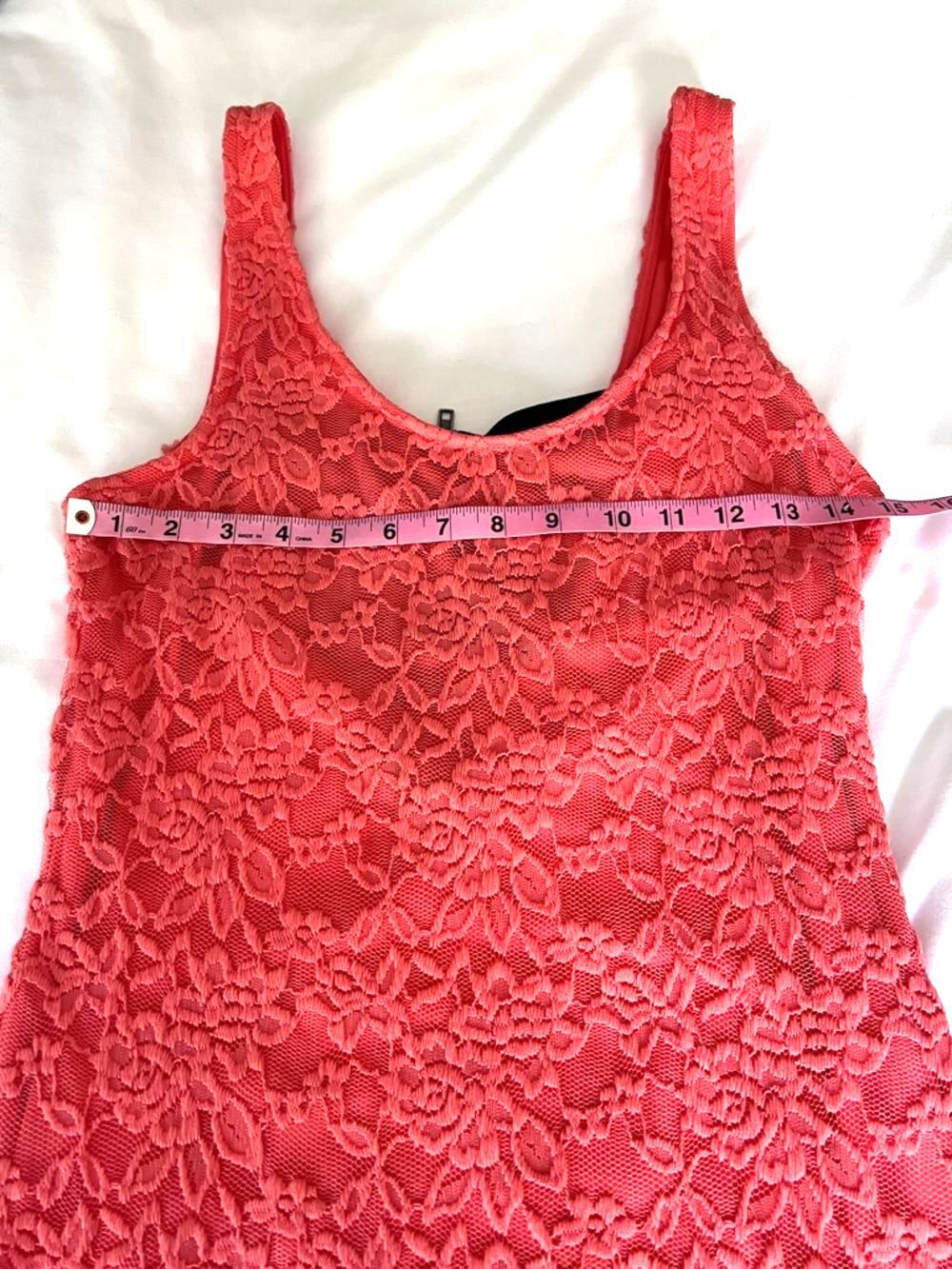 Material Girl Coral Sleeveless Bodycon Cocktail Dress Size L Fits Like M/8 - Picture 5 of 9